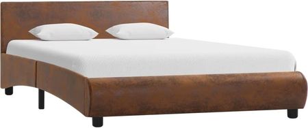 Rama łóżka, brązowa, sztuczna skóra, 120 x 200 cm