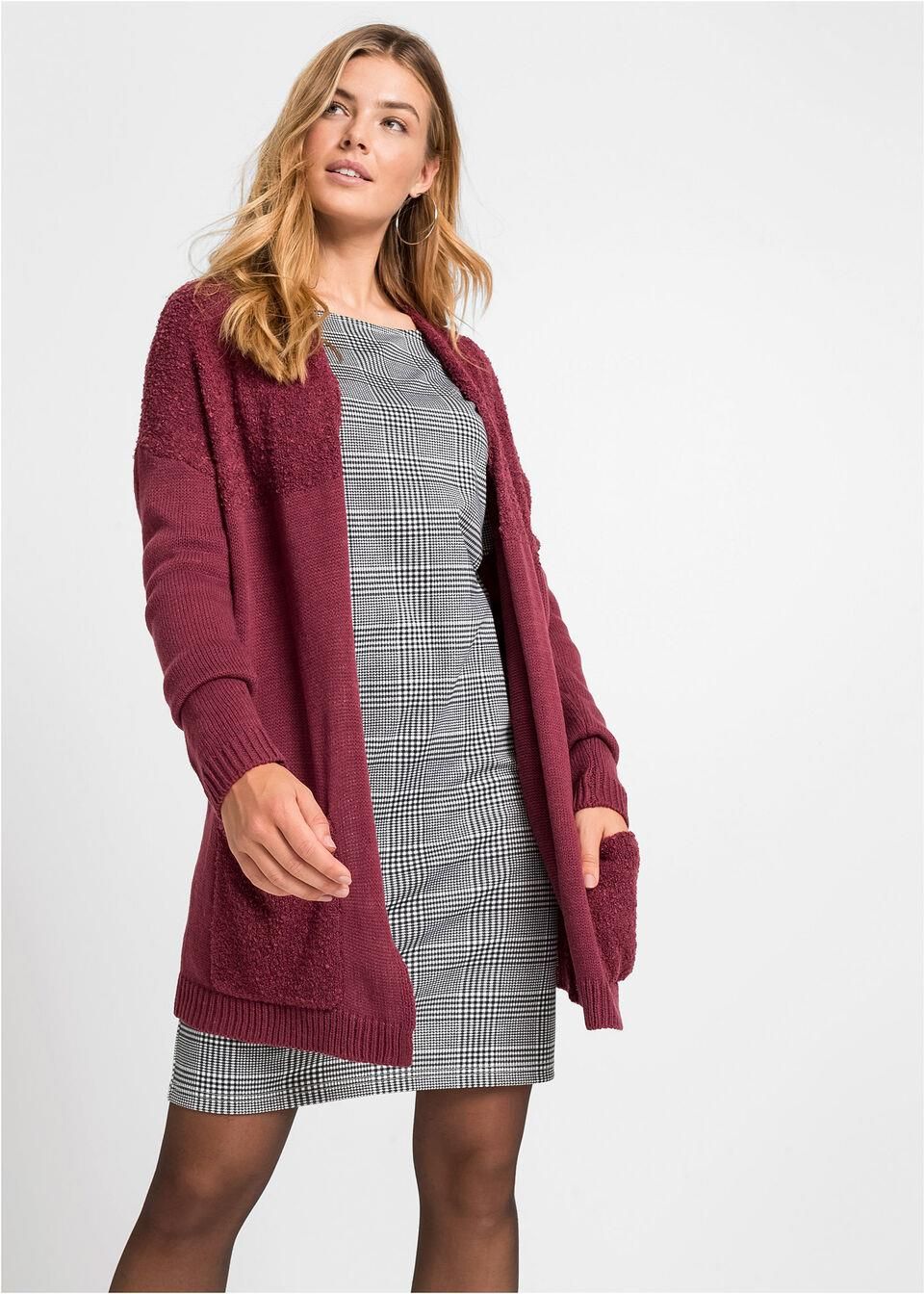 bonprix Sweter bez zapięcia z kieszeniami, długi rękaw bonprix Sweter bez zapięcia z kieszeniami, długi rękaw