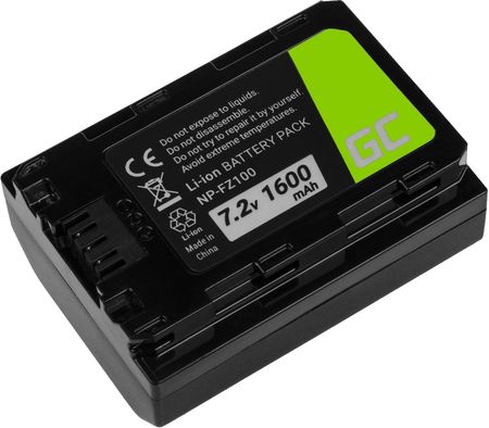 Bateria Green Cell ® NP-FZ100 do Sony Alpha A7 III A7R III A9 A9R A9S  ILCE-7M3 7RM3 7.2V 1600mAh - Ceny i opinie na