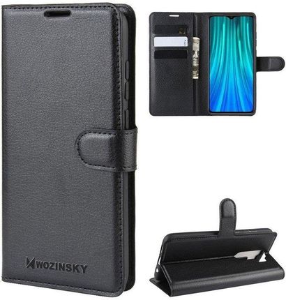 Wozinsky Wallet Case kabura etui portfel pokrowiec z klapką Xiaomi Redmi Note 8 Pro czarny