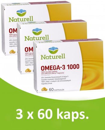 Naturell Omega-3 1000 x 60 kaps - Naturell Omega-3 1000 w trójpaku 3 x 60 kaps