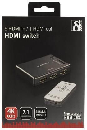 Deltaco Hdmi Switch 3 Inputs To 1 Output 4K In