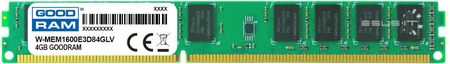 GoodRAM Pamięć RAM 1x 4GB ECC UNBUFFERED DDR3 2Rx8 1600MHz PC3-12800 UDIMM | W-MEM16E3D84GLV