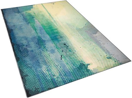 Beliani Dywan niebiesko-zielony abstrakcyjny materiałowy 140 x 200 cm Susuz