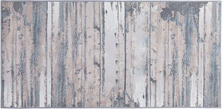 Beliani Dywan chodnik prostokątny 80x150 cm abstrakcyjny wzór beżowo-szary Dallica