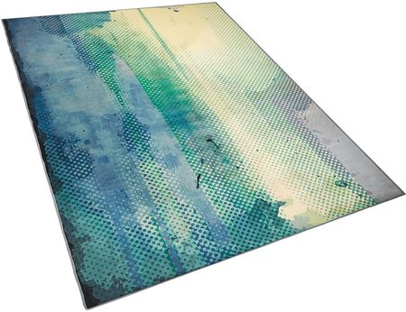 Beliani Dywan niebiesko-zielony abstrakcyjny materiałowy 160 x 230 cm Susuz