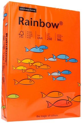 Papier ksero A4 160g ciemnopomarańczowy Rainbow 26