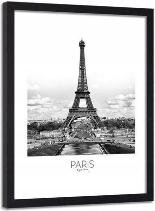 Obraz w ramie czarnej, Paryż wieża Eiffela 40x60