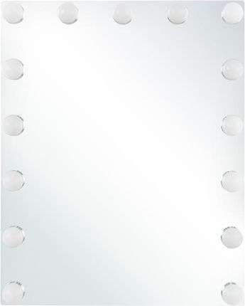 Beliani Klasyczne prostokątne lustro ścienne z oświetleniem LED do makijażu Lucenay