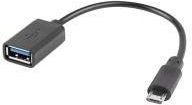 Lanberg Kabel USB 2.0 micro USB(M) USB-A(F) 0,15m OTG czarny