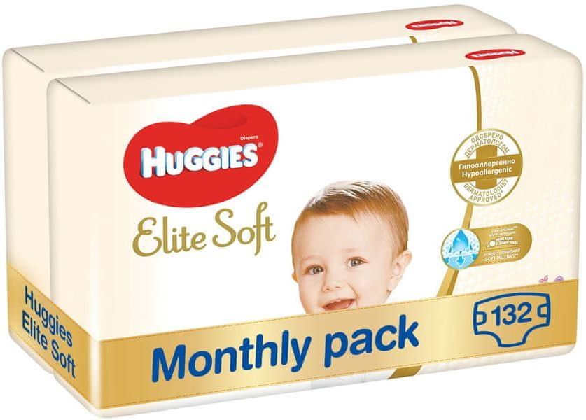 Huggies Pieluszki Elite Soft 4 8-14 Kg 2X66Szt. 132Szt. - Pieluszki ...