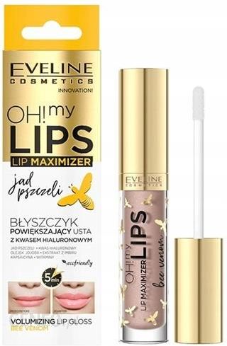 Eveline kosmetika Oh!  „My Lips Lip Maximizer Bee Wenom“ lūpų blizgesio padidinimo lūpų blizgesys su hialurono rūgšties bičių nuodais 4,5ml