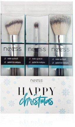 NEESS Happy Christmas zestaw 3 pędzli do makijażu