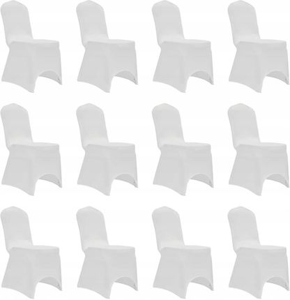 vidaXL Elastyczne pokrowce na krzesła, białe, 12 s