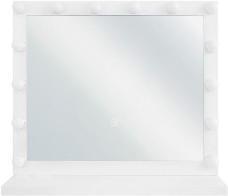Beliani Lustro z oświetleniem LED prostokątne 50 x 60 cm do łazienki srebrne Beauvoir