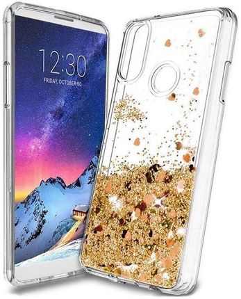 nemo Etui SAMSUNG GALAXY A70 Liquid plecki brokatowe złote