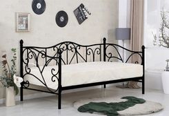 Łóżko Metalowe Sumatra 90X200 cm Czarne Halmar - Łóżka
