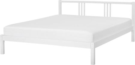 Łóżko Drewniane 180X200 Cm Białe Vannes