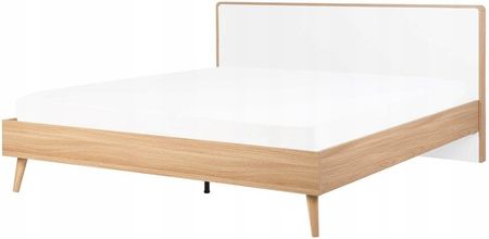 Łóżko Drewniane Jasnobrązowe 180X200 Cm Beliani