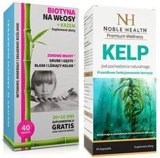 Noble Health Biotyna Na Włosy Krzem 40 Tabl. + Kelp 45 Kaps. - zdjęcie 1