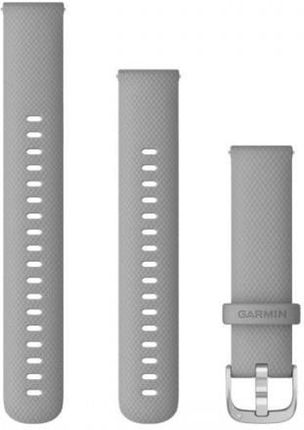 Garmin Silikonowy pasek Vivoactive 4s/Vivomove 3s (18mm) jasnoszary ze srebrnym zapięciem [0101293200]