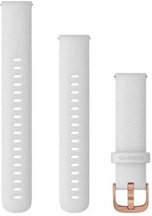 Garmin Silikonowy pasek Vivoactive 4s/Vivomove 3s (18mm) biały z różowozłotym zapięciem [0101293202]