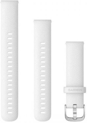 Garmin Silikonowy pasek Vivoactive 4s/Vivomove 3s (18mm) biały ze srebrnym zapięciem [0101293200B]