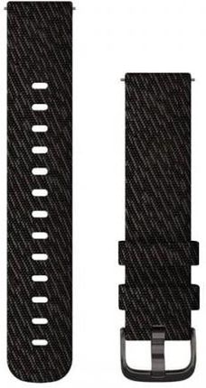 Garmin Nylonowy pasek Vivomove 3/Venu/Vivomove Style (20mm) czarna plecionka z popielatym zapięciem [0101292413]