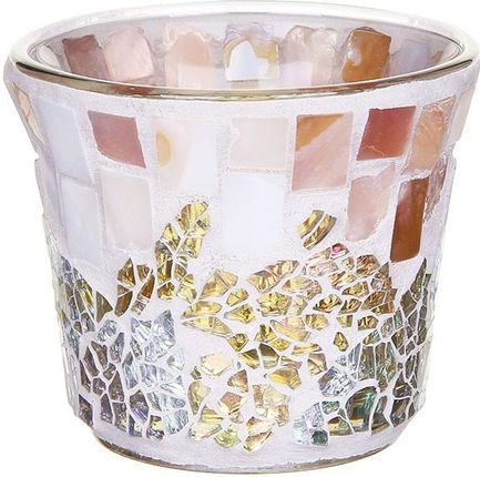 YANKEE CANDLE GOLD & PEARL MOSAIC VOTIVE HOLDER