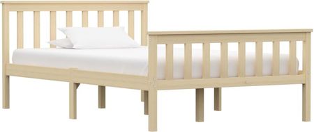 vidaXL Rama łóżka, naturalna, lite drewno sosnowe, 120 x 200 cm
