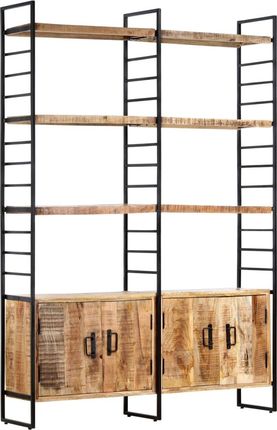 vidaXL Regał na książki, 4 poziomy, 124x30x180 cm, surowe drewno mango
