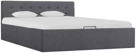 vidaXL Rama łóżka z podnośnikiem, ciemnoszara, tkanina, 140x200 cm