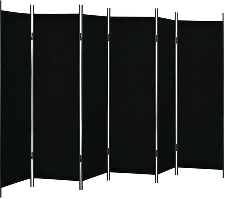 vidaXL Parawan 6-Panelowy Czarny 300 X 180 Cm