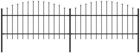 Vidaxl Panele Ogrodzeniowe Z Grotami Stal (1-1,25) X 3,4 M Czarne