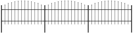 Vidaxl Panele Ogrodzeniowe Z Grotami Stal (1-1,25) X 5,1 M Czarne