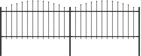 Vidaxl Panele Ogrodzeniowe Z Grotami Stal (1,25-1,5) X 3,4 M Czarne