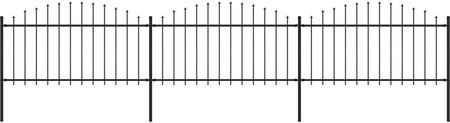 Vidaxl Panele Ogrodzeniowe Z Grotami Stal (1,25-1,5) X 5,1 M Czarne