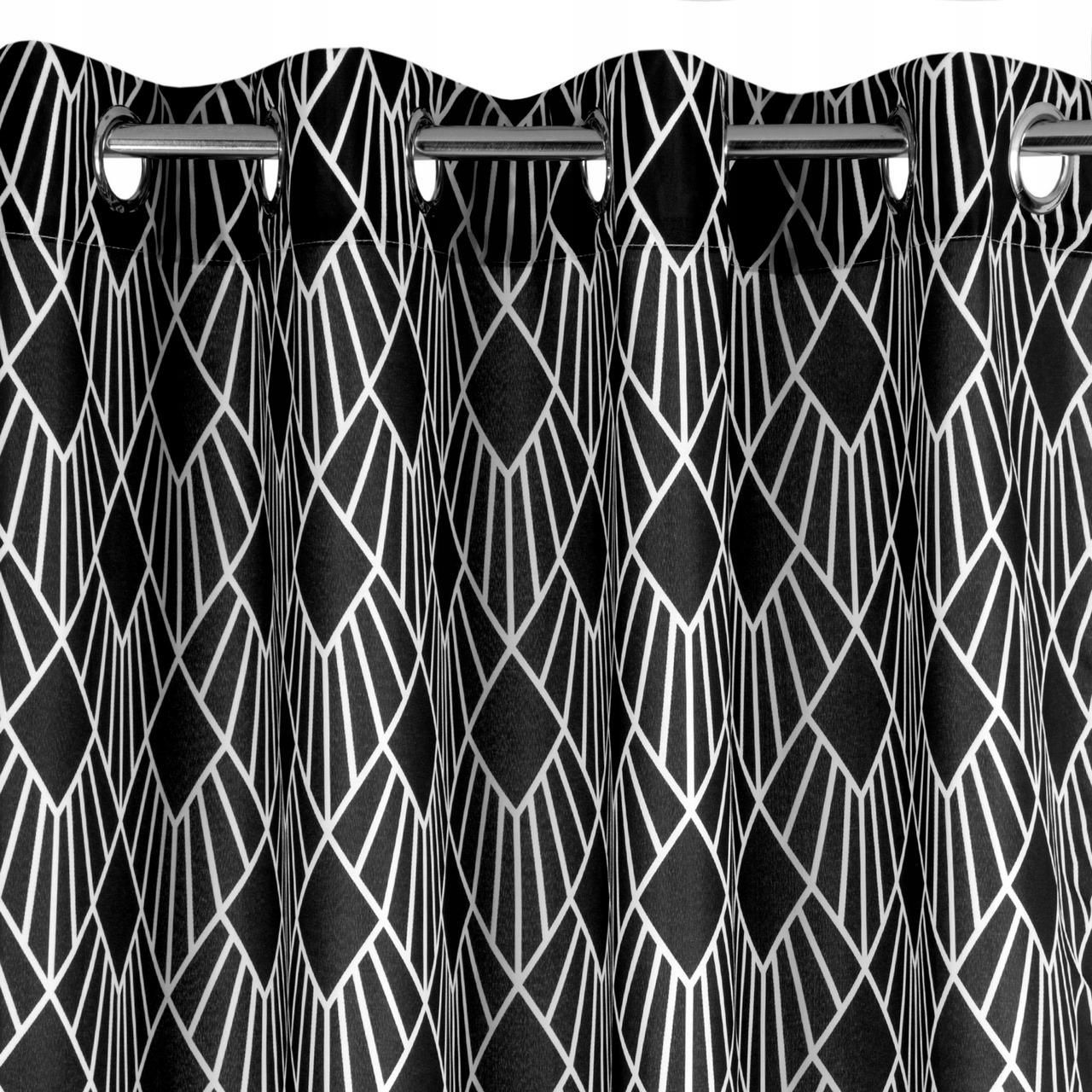 Lekkie Zasłony Do Sypialni czarnobiały wzór kółka Opinie i