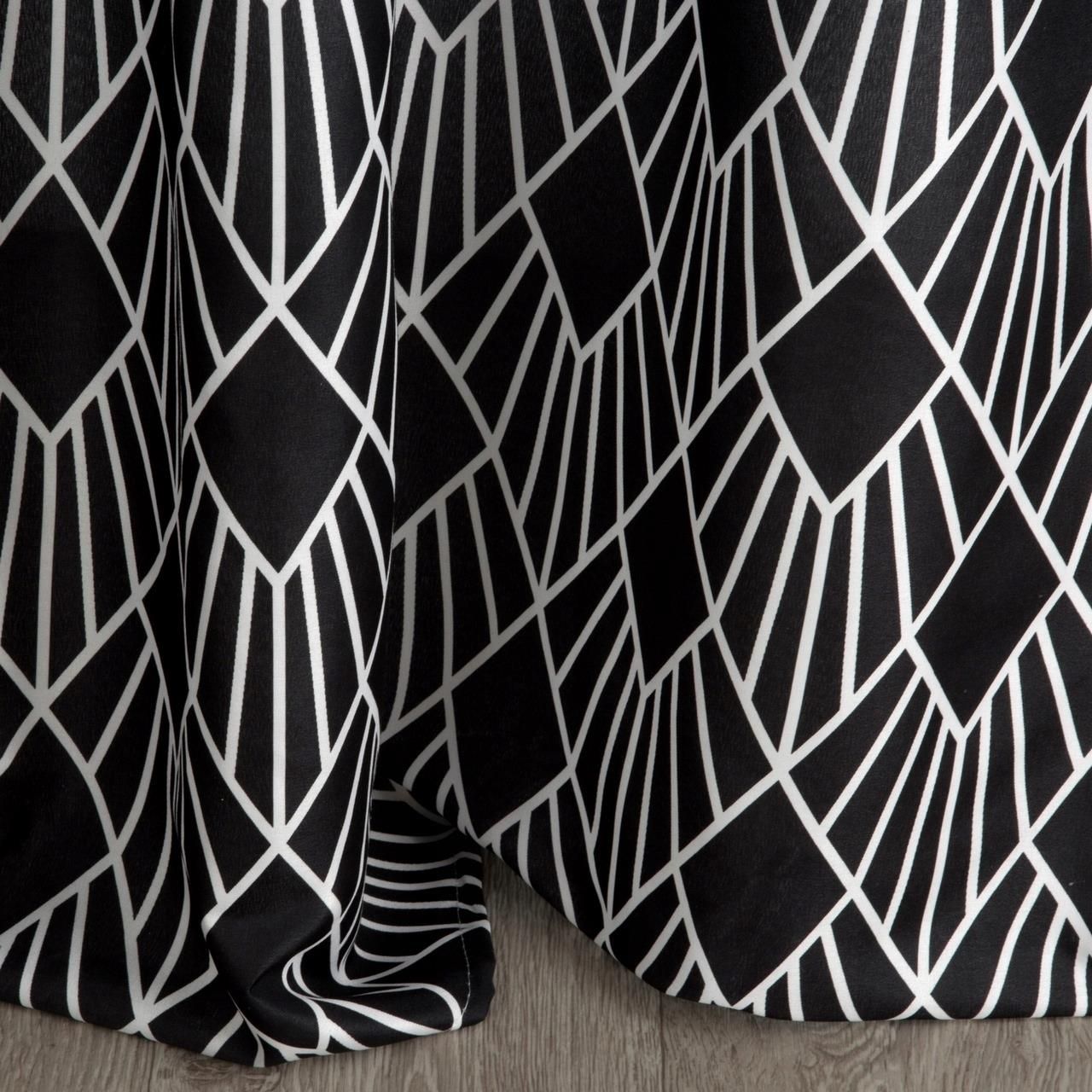 Lekkie Zasłony Do Sypialni czarnobiały wzór kółka Opinie i