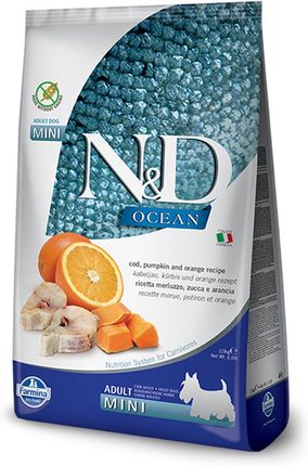 N&D Ocean Pumpkin Codfish&Orange Adult Mini Dynia Dorsz Pomarańcza 2,5Kg