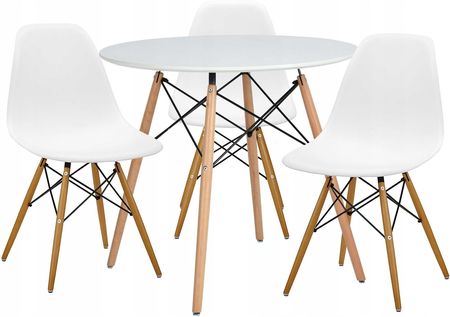 Stół + 3 Krzesła Nowoczesny Skandynawski Styl Dsw