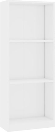 vidaXL Regał na książki, 3 półki, biały, wysoki połysk, 40x24x108 cm