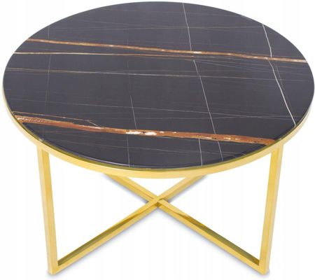 Stół stolik kawowy złoty czarny marmur Glamour