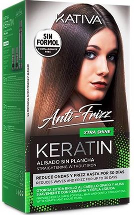Kativa Keratin Xtra Shine Zestaw do keratynowego prostowania włosów 150+30+30ml