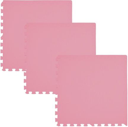 Humbi Mata Piankowa Puzzle Piankowe 3Szt. Różowy 62X62X1Cm Różowy