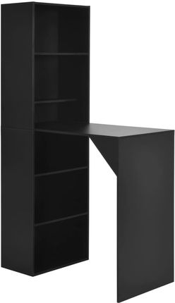 vidaXL Stolik barowy z szafką, czarny, 115 x 59 x 200 cm