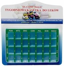 El-Comp Kasetka na leki Tygodniowa- pojemnik na tabletki do dawkowania leków KT-A