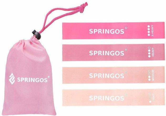 Springos Zestaw 4 Gum Do Ćwiczeń Różowy - zdjęcie 2 Springos Zestaw 4 Gum Do Ćwiczeń Różowy