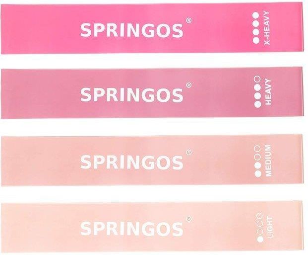 Springos Zestaw 4 Gum Do Ćwiczeń Różowy - zdjęcie 5 Springos Zestaw 4 Gum Do Ćwiczeń Różowy