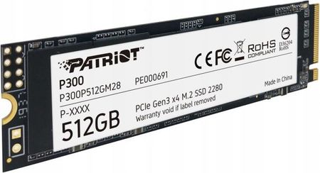 Patriot 512GB M.2 PCIe NVMe P300 (P300P512GM28)